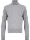 Grey high-neck wool sweater