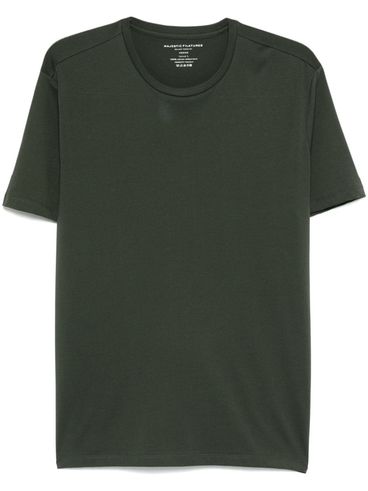 T-shirt in cotone verde girocollo