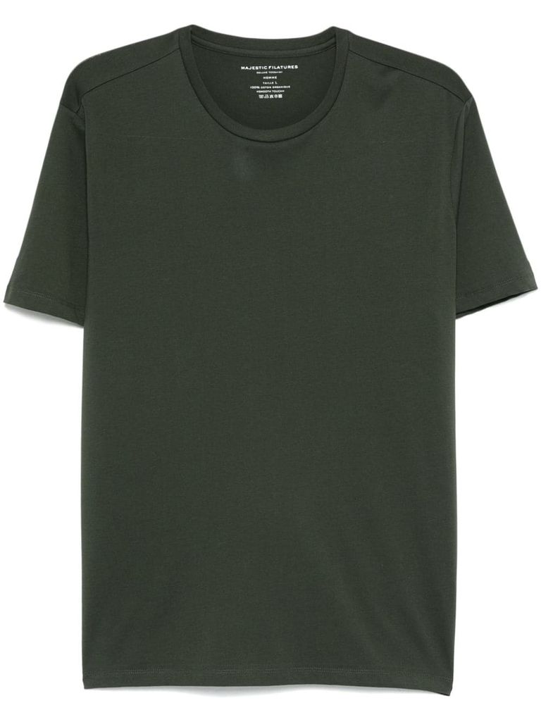 Shop Majestic Green Crew Neck Cotton T-shirt