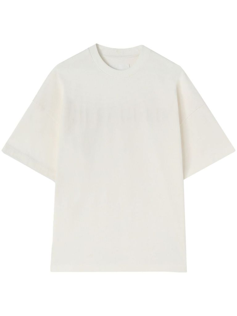 Shop Jil Sander Cotton T-shirt With Logo Print In White