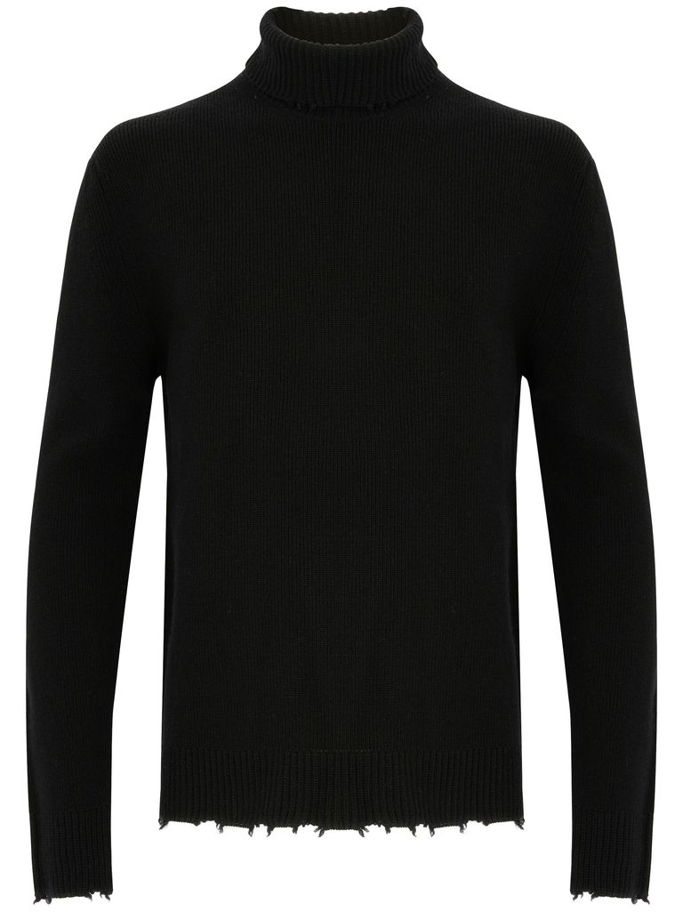 Shop Laneus High-neck Wool Sweater In Black