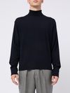 Blue high-neck wool sweater