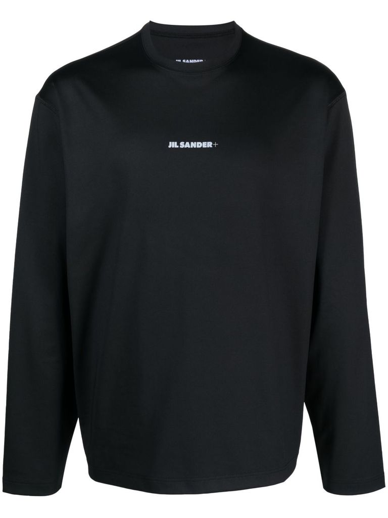 Shop Jil Sander Cotton T-shirt With Logo Print In Black