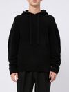 Black wool hoodie