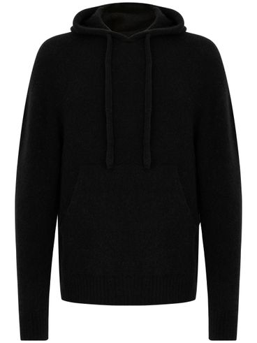 LANEUS - Black wool hoodie