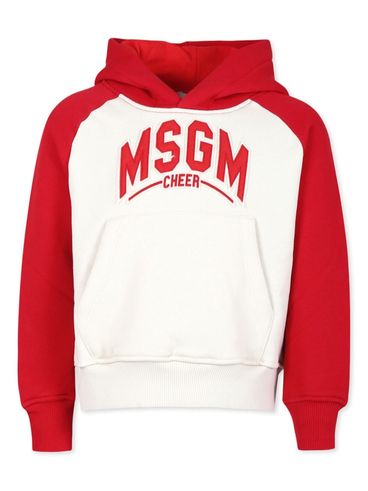 MSGM - Felpa logo ricamato con cappuccio