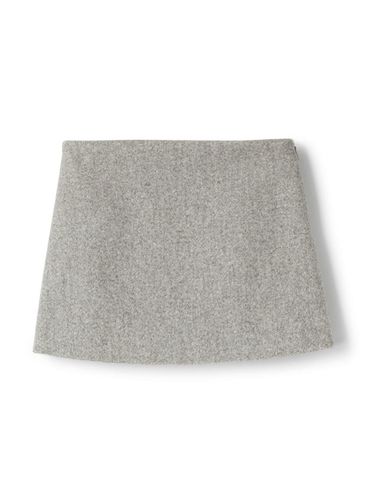 Side zip grey mélange mini skirt