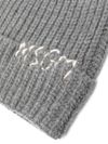 Embroidered logo grey wool beanie