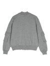 Sleeves flap pocket grey swetshirt