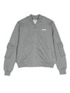 Sleeves flap pocket grey swetshirt