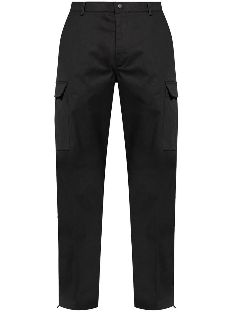 Moncler Straight Cotton Pants In Black