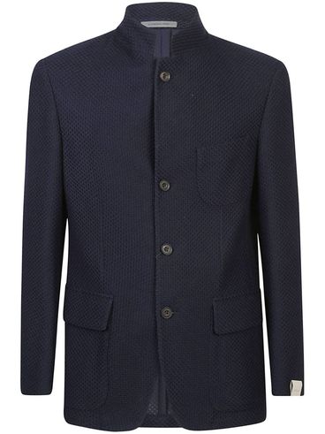 CORNELIANI - Wool blazer with a mandarin collar