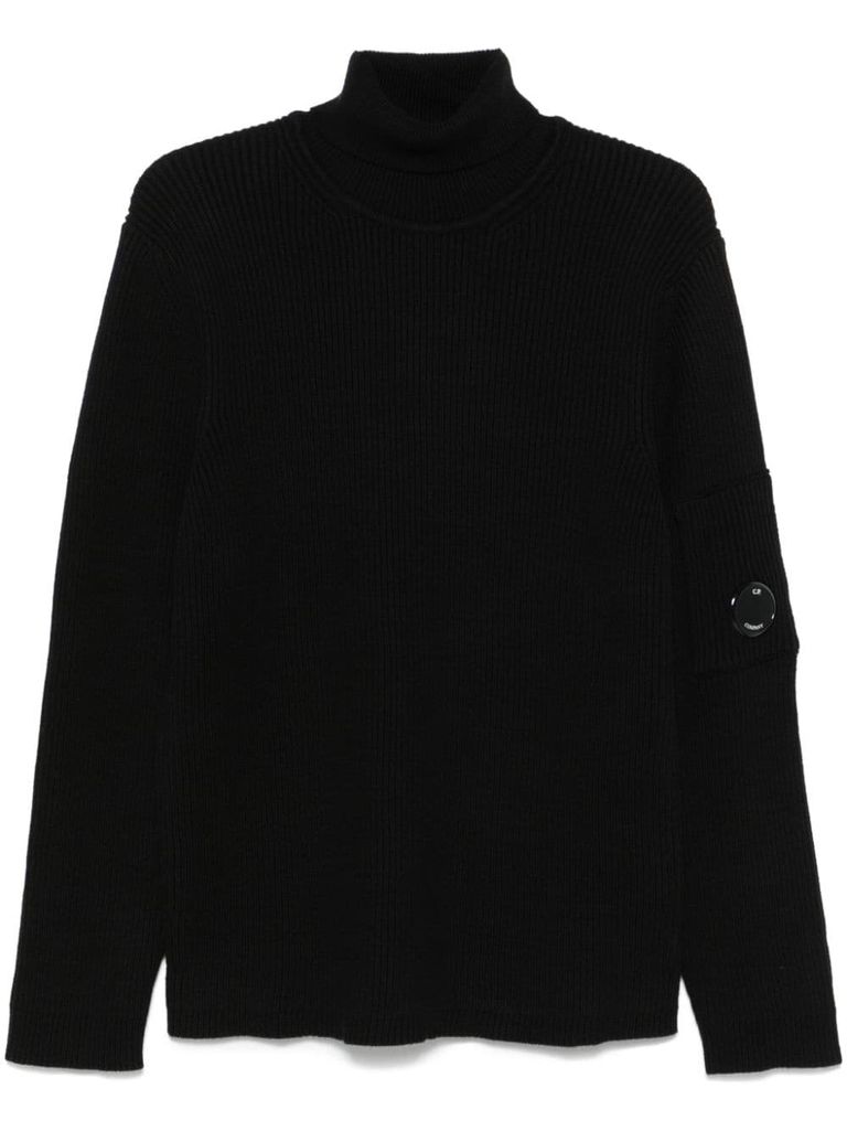 C.p. Company Ribbed Cotton Sweater In Black