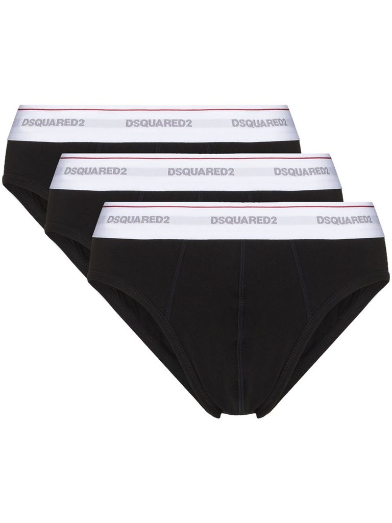 Dsquared2 Tri-pack Slip Basic Nero Dcx61004001 In Black
