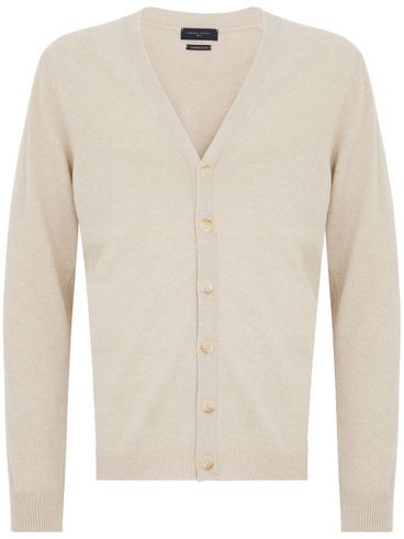 DANIELE FIESOLI - Beige wool cardigan with buttons