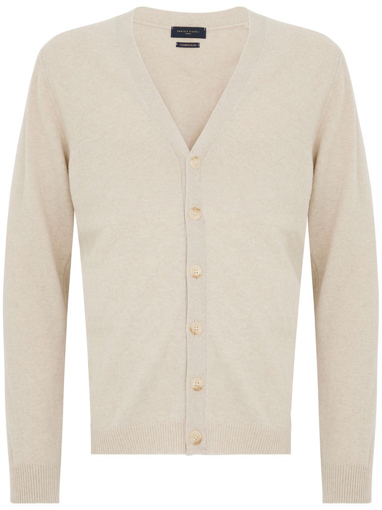 Daniele Fiesoli Beige Wool Cardigan With Buttons