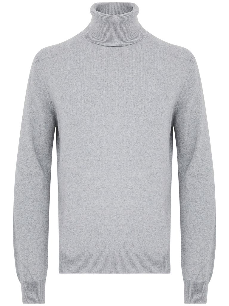 Dondup High-neck Cashmere And Silk Sweater. In Grey