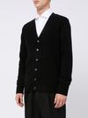 Black wool cardigan with buttons