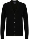 Black wool cardigan with buttons