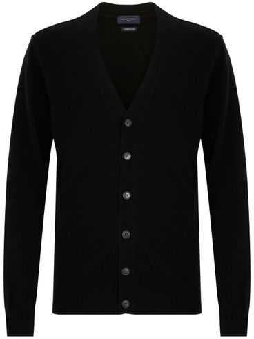 DANIELE FIESOLI - Black wool cardigan with buttons