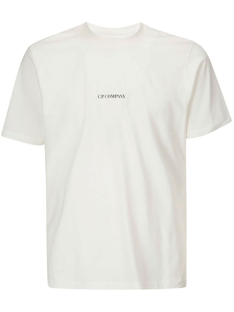 C.p. Company White Cotton T-shirt With Logo