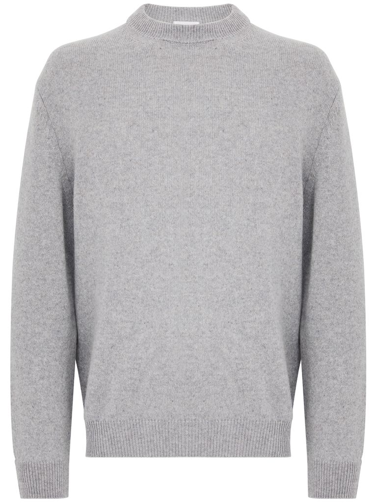 Daniele Fiesoli Gray Cashmere Crewneck Sweater In Grey