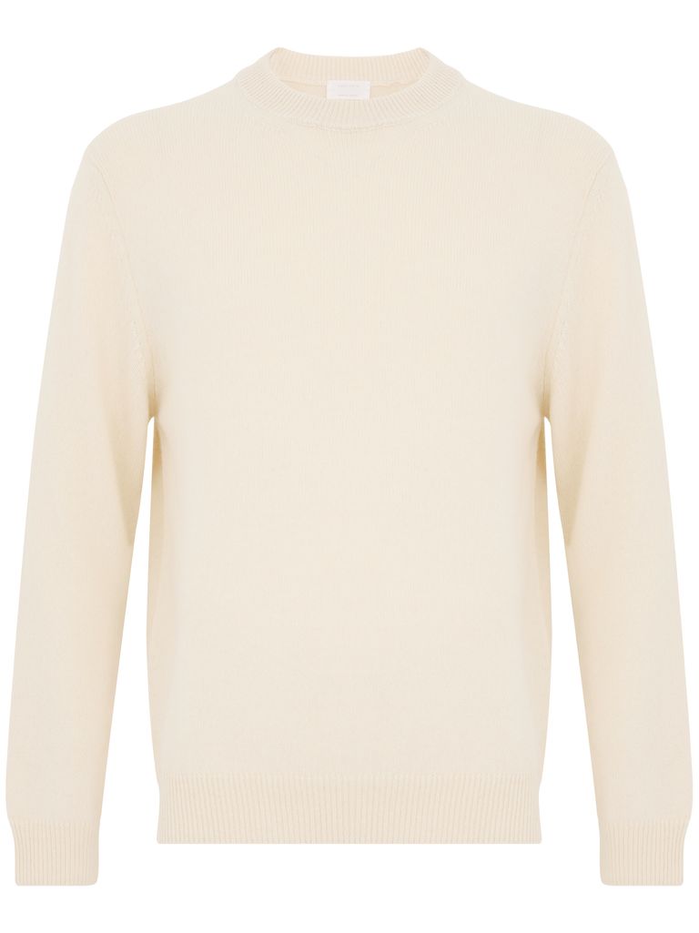 Daniele Fiesoli White Cashmere Crewneck Sweater.