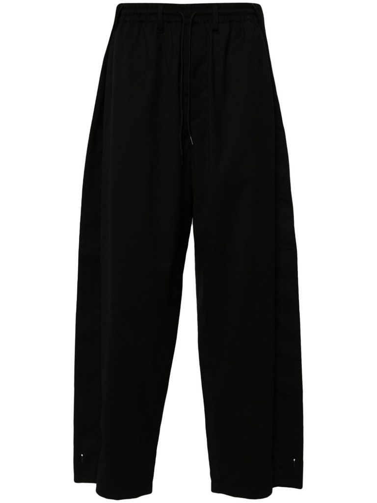 Shop Y-3 3-stripes Sports Pants In Wool Blend. In Black