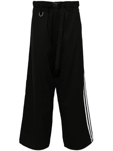 Y3 - Wide-leg wool blend pants with stripes