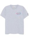 mc2 saint barth - T-shirt in cotone grigio con ricamo frase