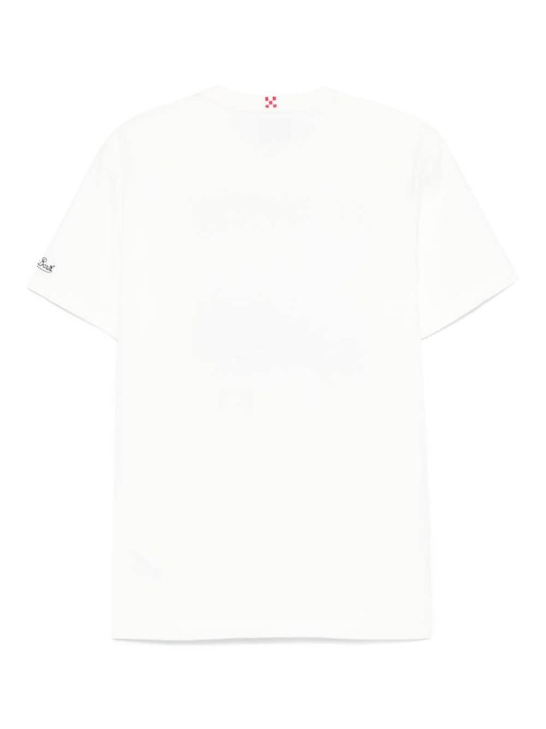 Shop Mc2 Saint Barth White Cotton T-shirt With Front Print