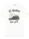 mc2 saint barth - White cotton T-shirt with front print