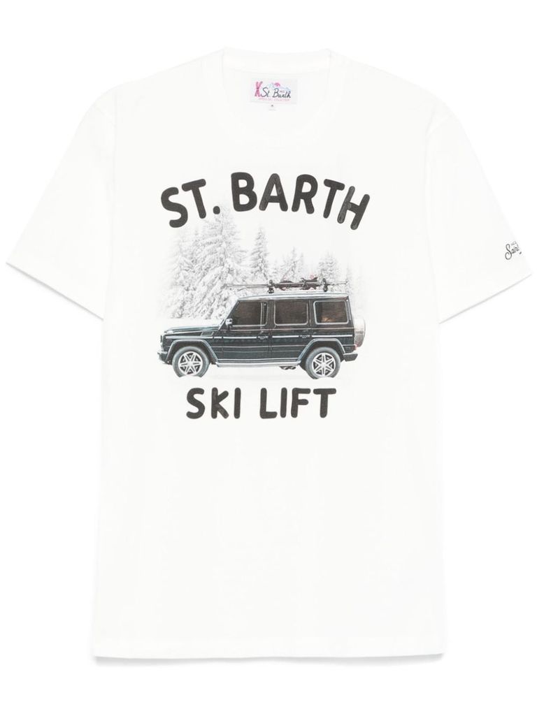 Mc2 Saint Barth White Cotton T-shirt With Front Print