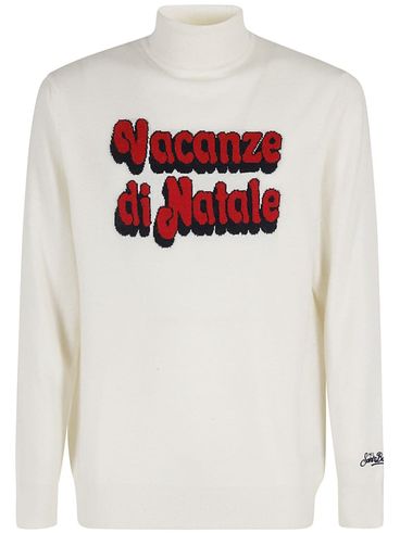 Maglione Dolcevita in misto lana con scritta