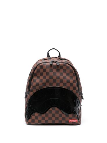 Checkered faux leather backpack