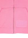 Logo patch pink zipped hoodie