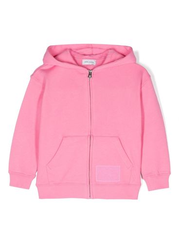 MARC JACOBS - Logo patch pink zipped hoodie