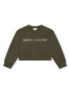 Green logo print cotton sweatshirt