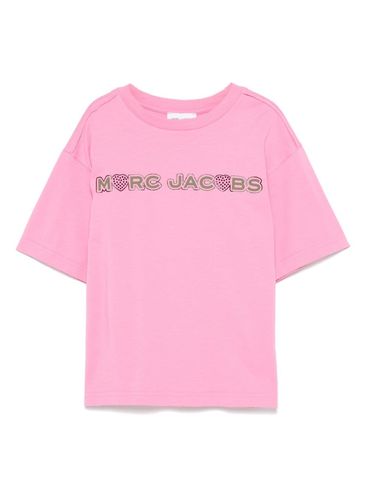 MARC JACOBS - Pink rhinestone logo t-shirt