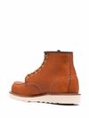 red wing - Orange calfskin leather ankle boots with laces - 3