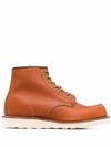 red wing - Anfibi in pelle di vitello arancione con lacci