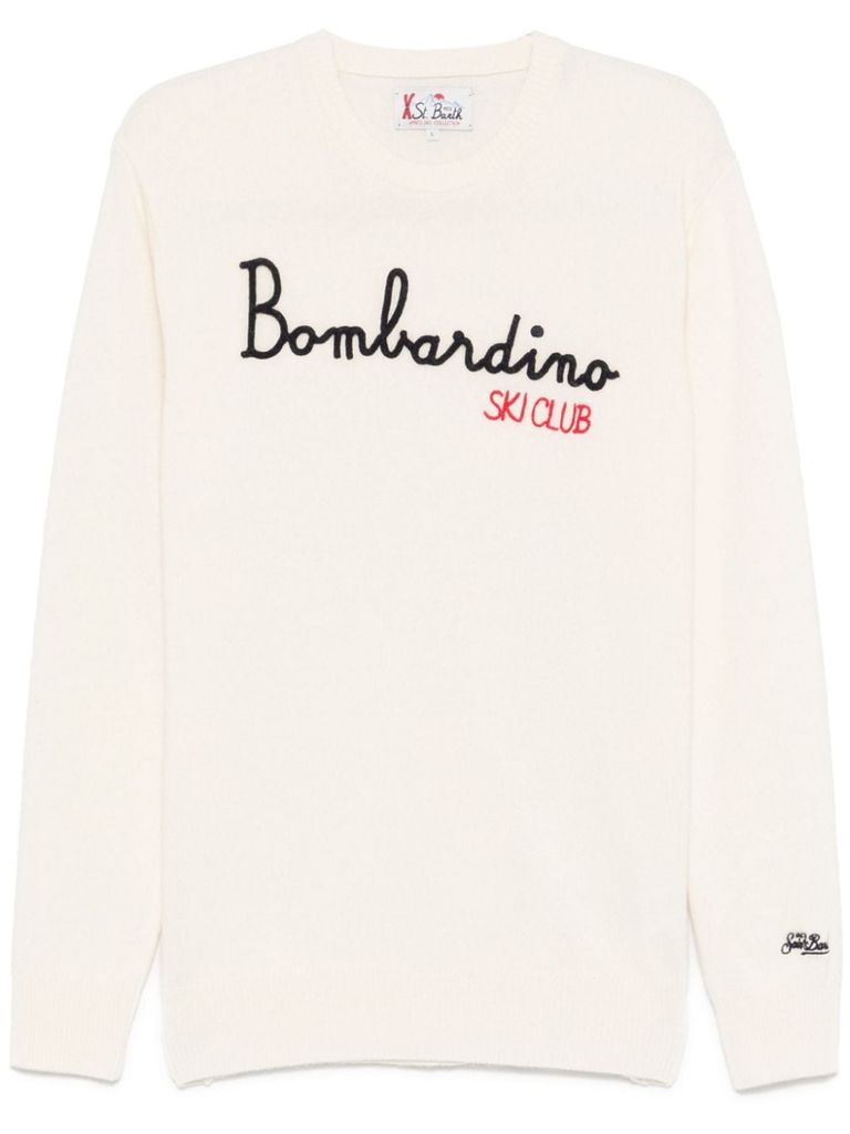 Shop Mc2 Saint Barth Bombardino Wool Sweater In White