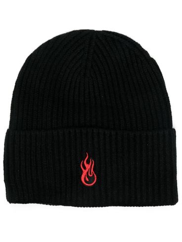 VISION OF SUPER - Ribbed wool beanie with embroidery