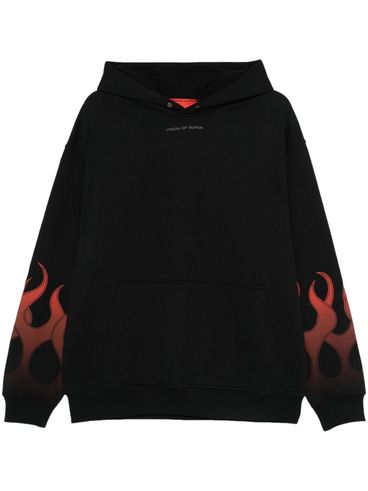 VISION OF SUPER - Cotton sweatshirt with flame print