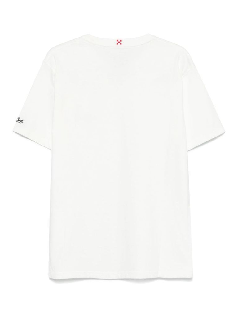 Shop Mc2 Saint Barth Arnott Cotton T-shirt With Watch Print In White