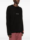 Black crew neck sweater with logo