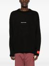 Black crew neck sweater with logo