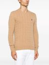 Maglione in lana intrecciata beige