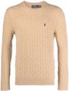 Beige knitted wool sweater