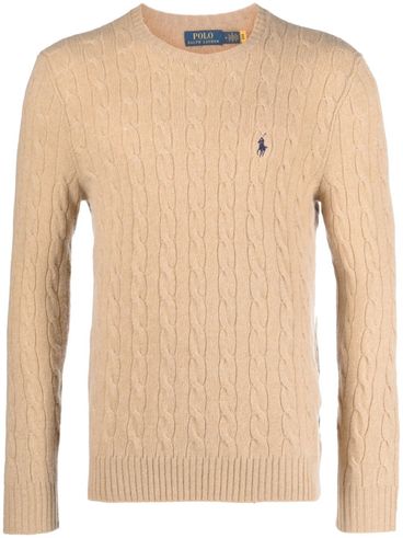 POLO RALPH LAUREN - Beige knitted wool sweater